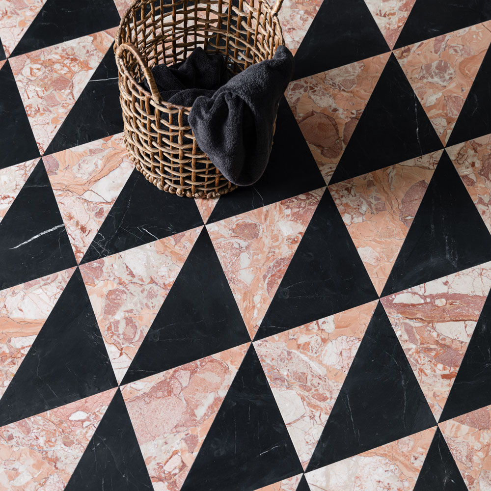 Peach-&-Nero-Marble-Triangle-Tiles