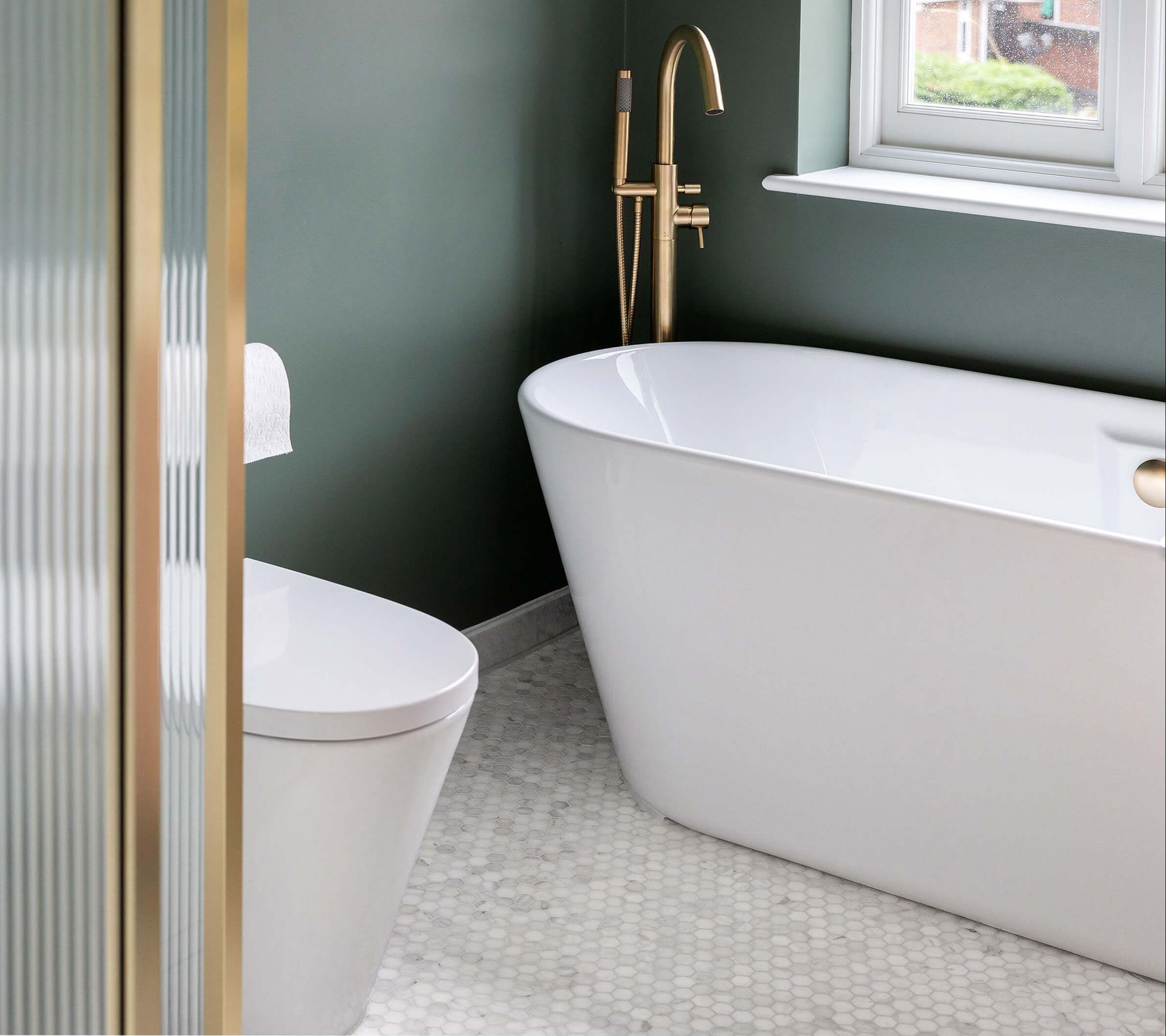 Calacatta Marble White Penny Hexagon Mosaic Tiles