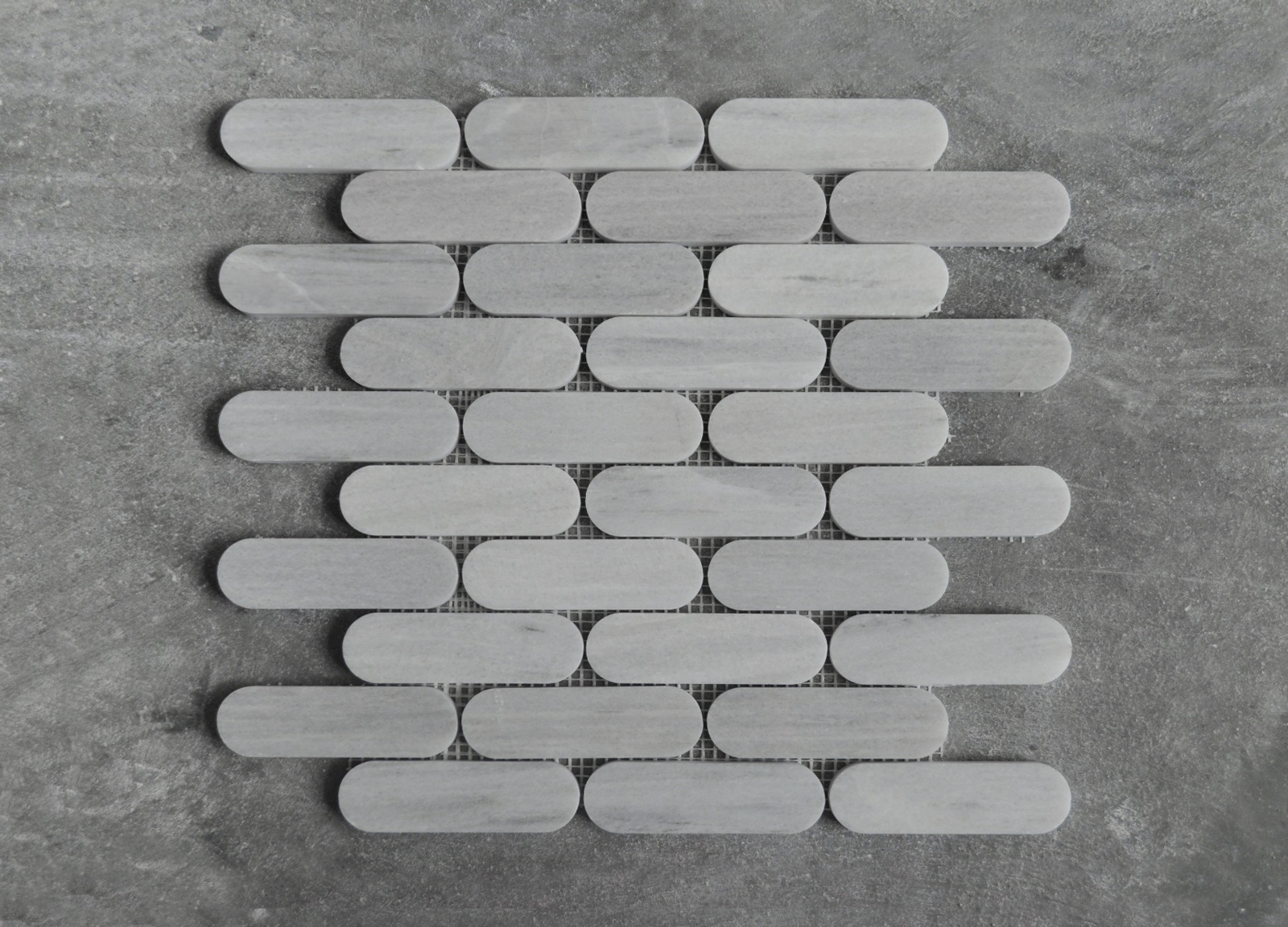 Ice Grey Polished Oval Mosaic