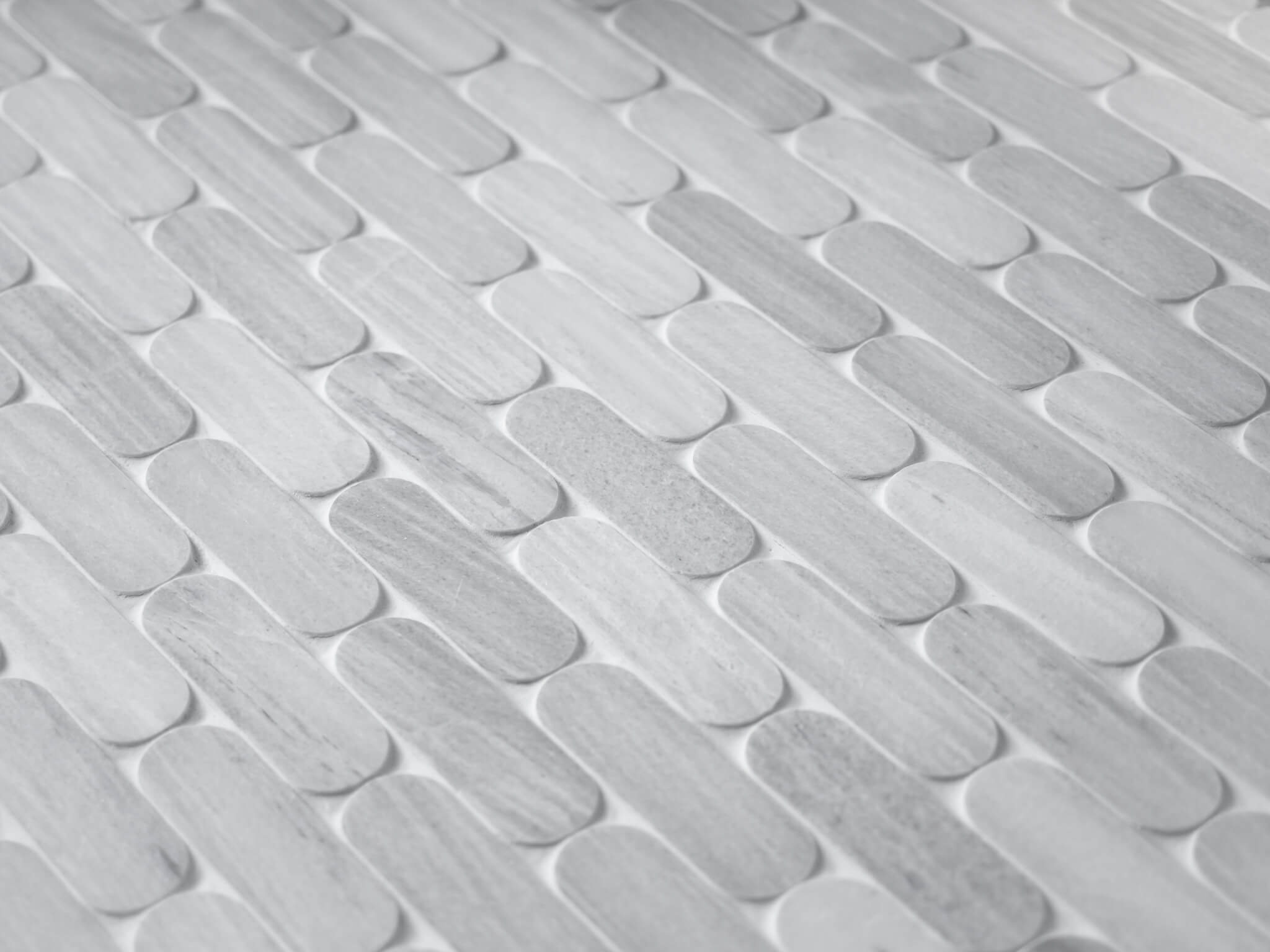 Ice Grey Marble Pill Mosaic Tiles