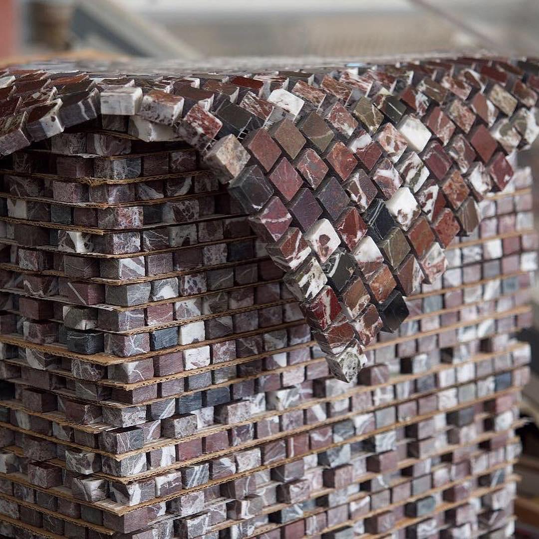 Rosso Levanto Marble Snakeskin Marble Mosaic Tiles