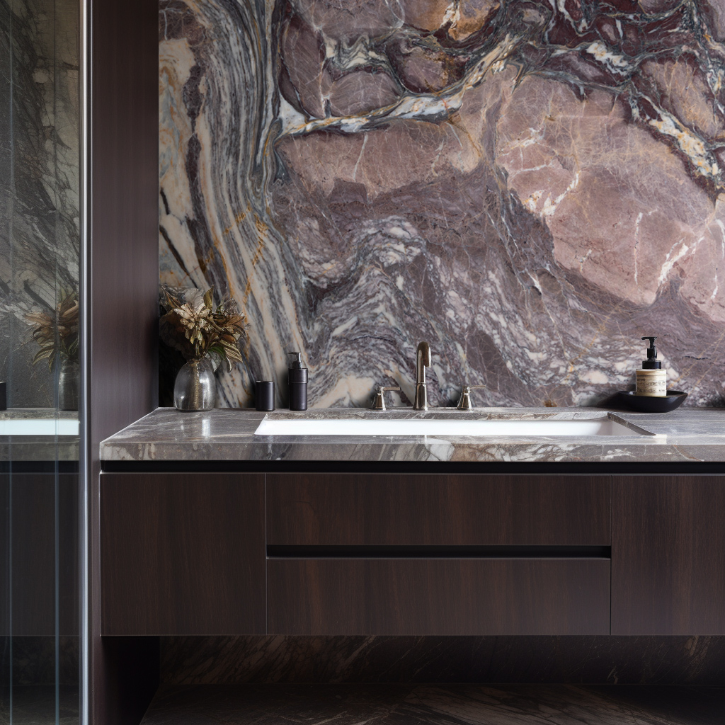 Fusion Marble Slab Bathroom