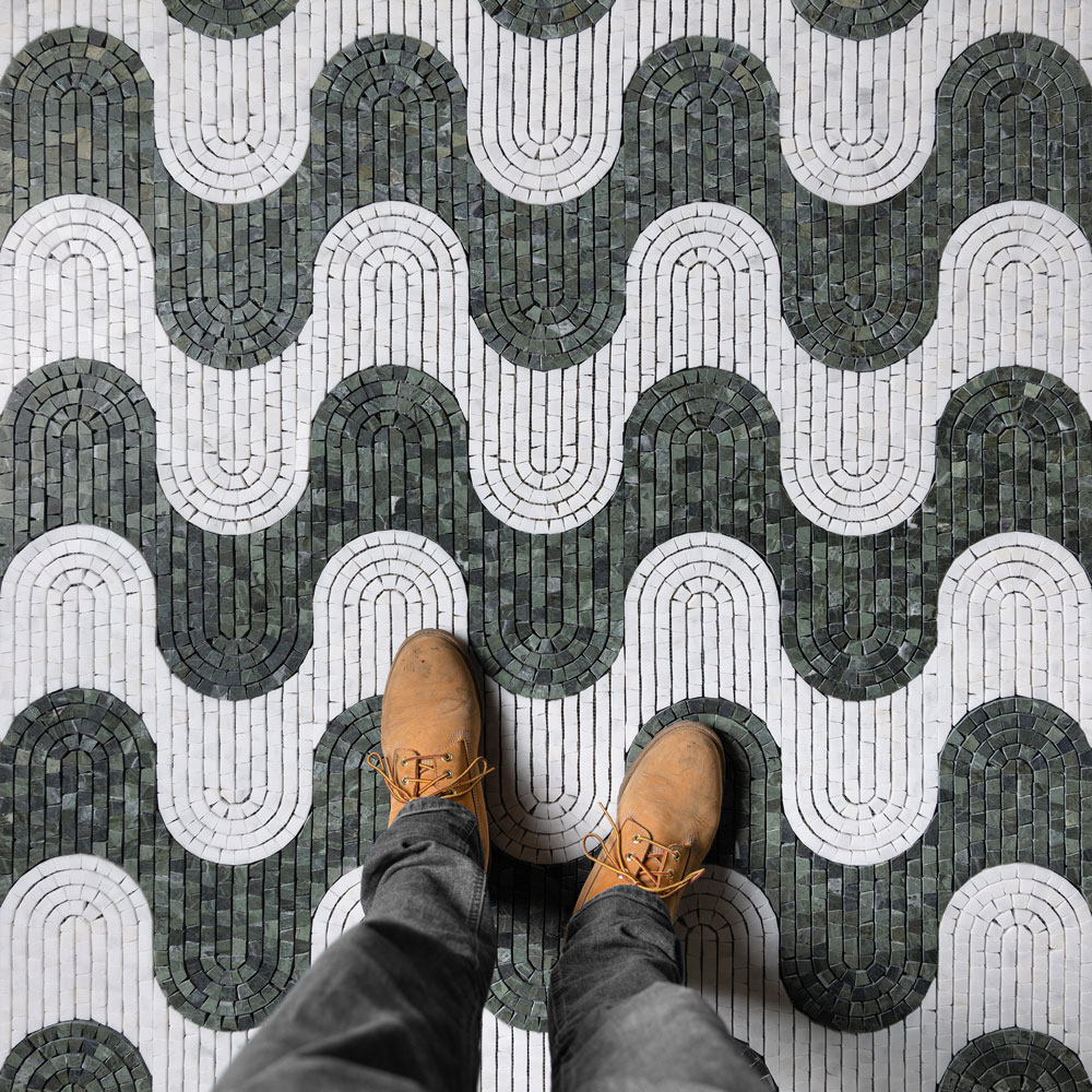 Wave-Mosaic-Verde-&-Calacatta-Marble