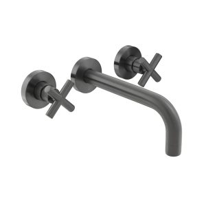 Wall Mounted Basin Mixer 200mm Spout - Black