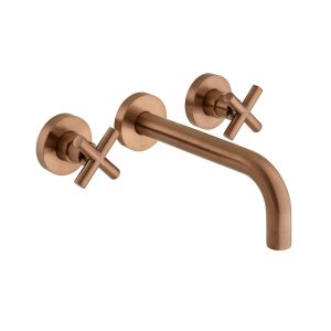 Wall Mounted Basin Mixer 200mm Spout - Bronze