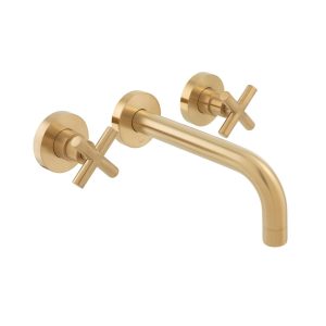 Wall Mounted Basin Mixer 200mm Spout - Gold