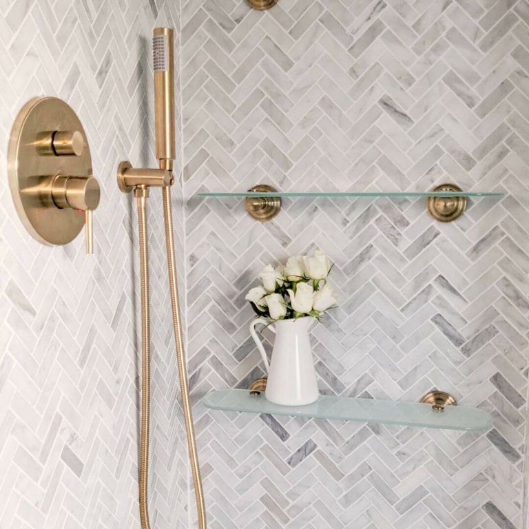 Carrara Marble Herringbone Mosaic