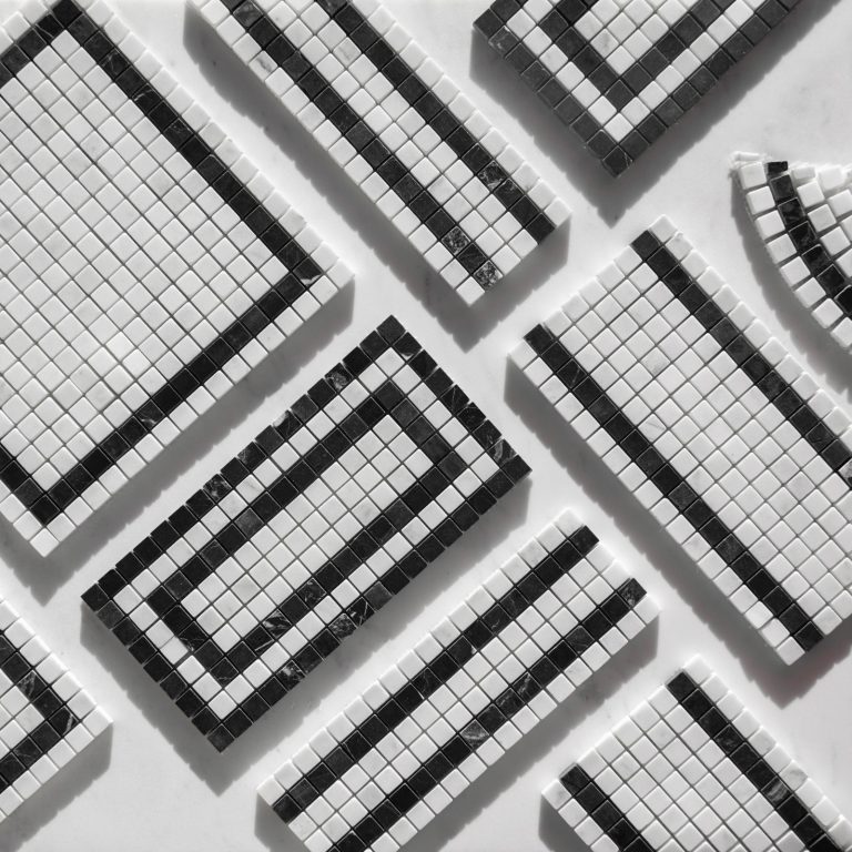 Bluestone Marble Frame Mini Mosaic Rectangle