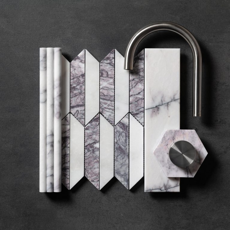 Calacatta Viola Marble Picket Mosaic