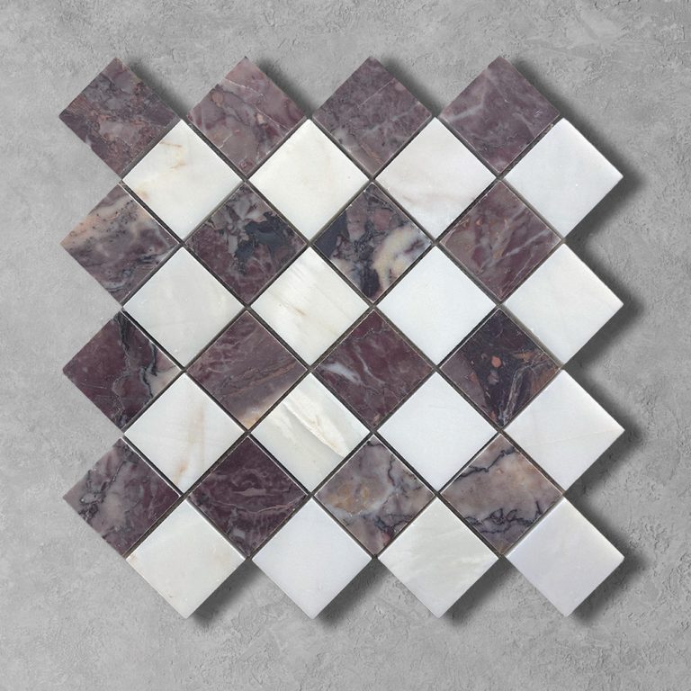 Amarone and Calacatta Amber Marble Madras Mosaic