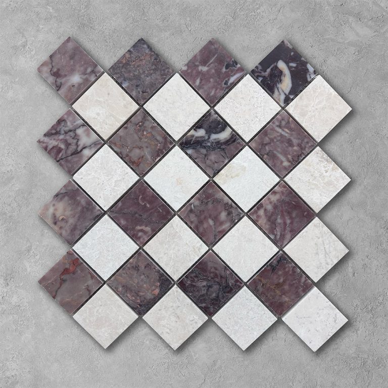 Amarone and White Emperador Madras Marble Mosaic