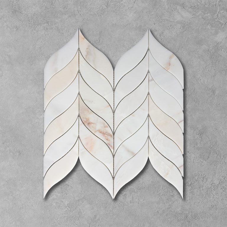 Calacatta Amber Marble Leaf Mosaic