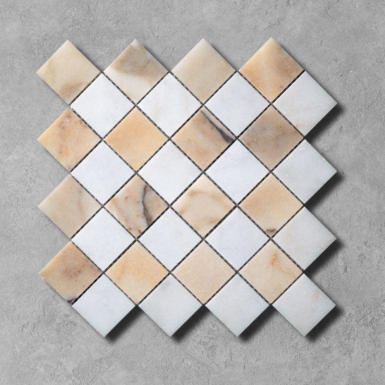 Arabescato Gold Marble Madras Mosaic