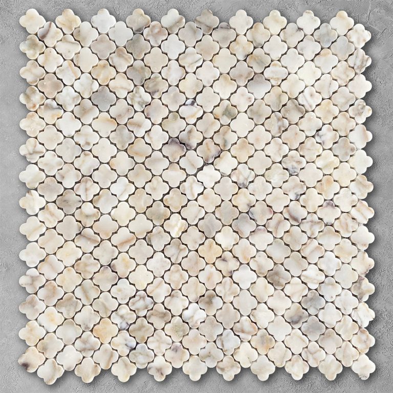 Arabescato Gold Marble Clover Mosaic