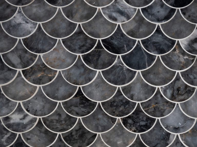 Bluestone Marble Scallop Shell Mosaic