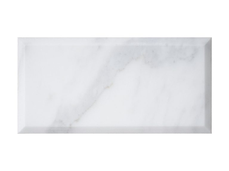 Calacatta White Bevelled Marble Tile
