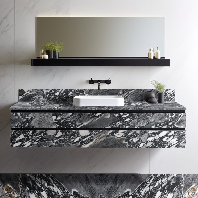 Black Arabescato Marble Slab 48297