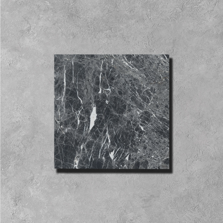 Black Emperador Checker Marble Tile