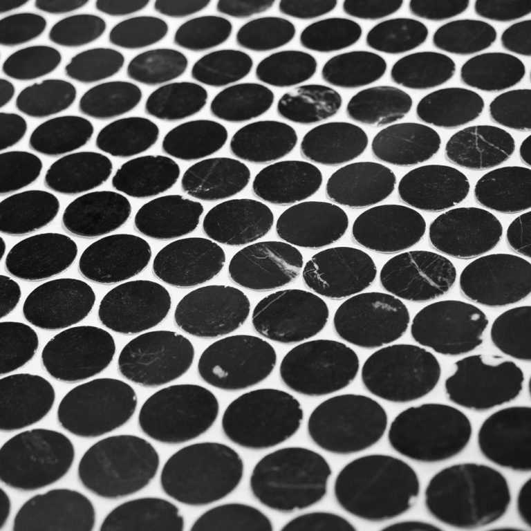 Nero Black Marble Penny Round Mosaic