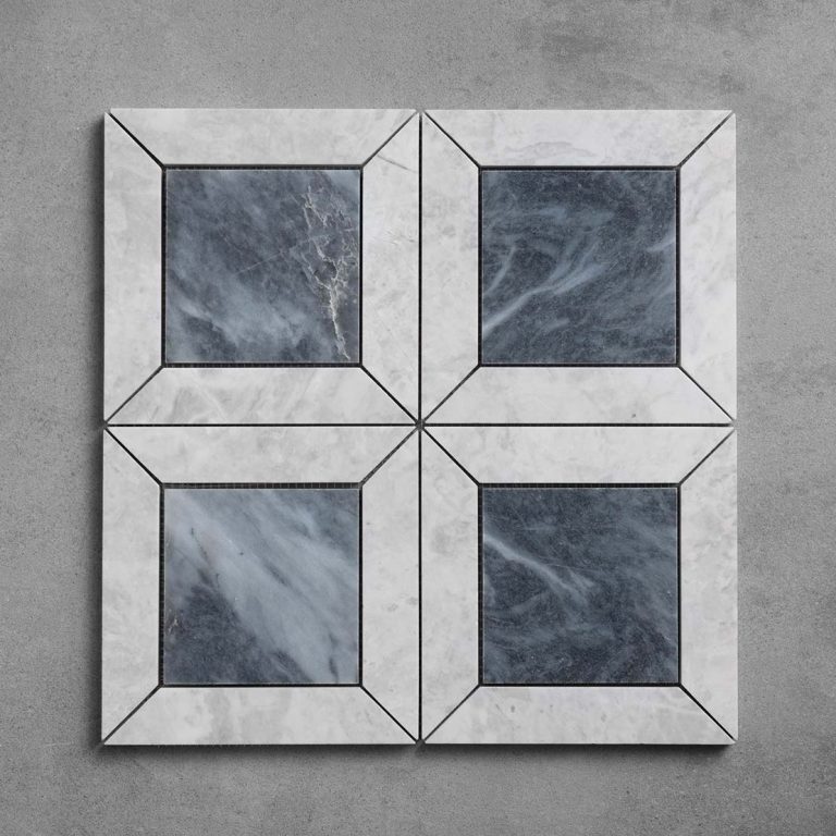 Bluestone and Calacatta Marble Window Mosaic