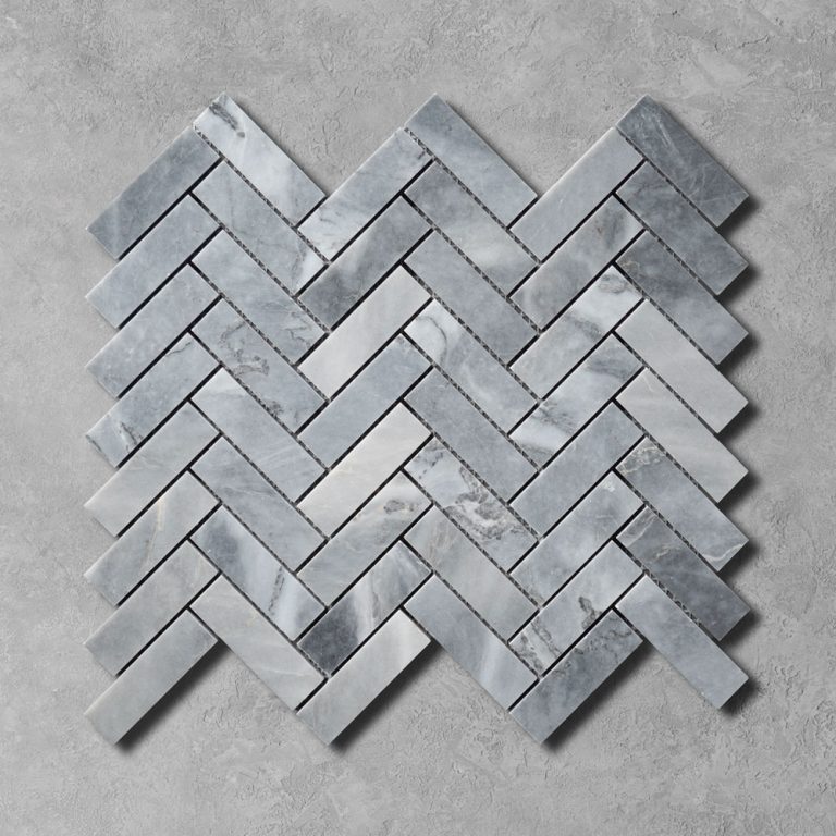 Bluestone Marble Herringbone Mosaic