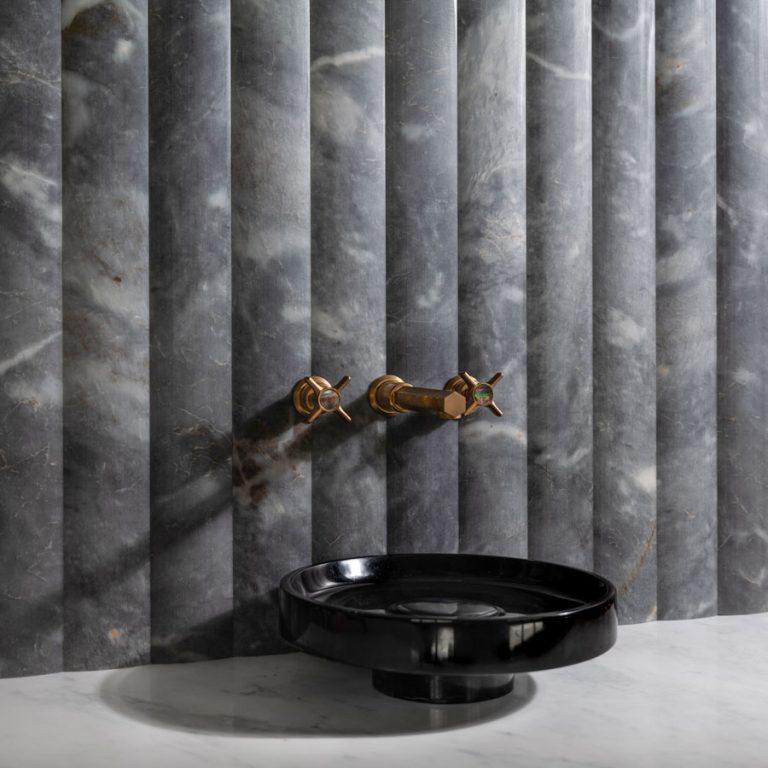 Curve Bluestone Flute Marble Tile