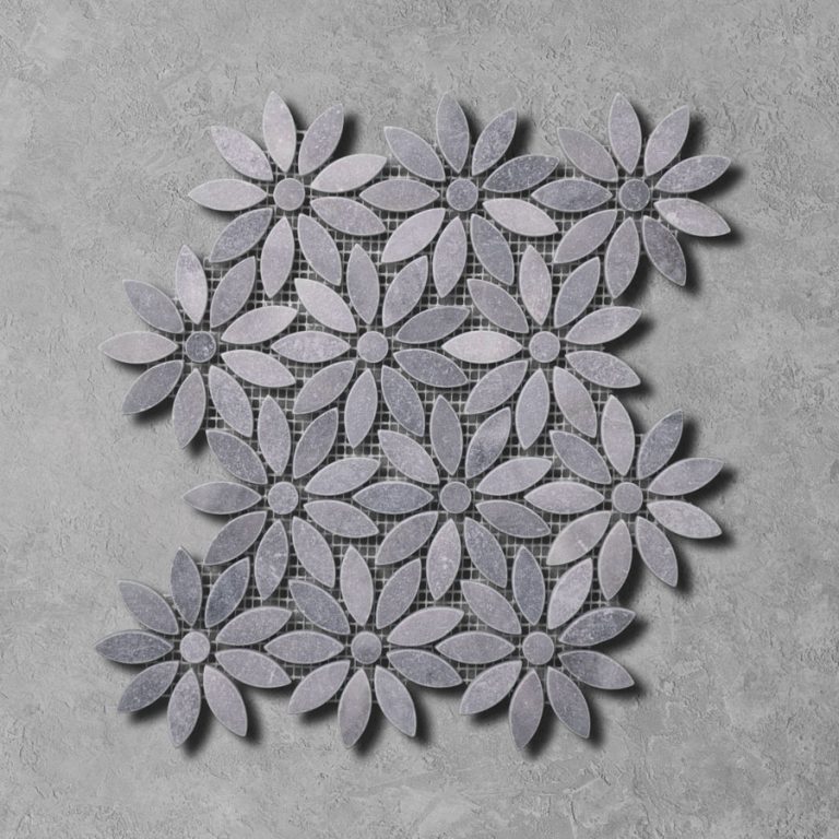 Bluestone Marble Tumbled Flower Mosaic