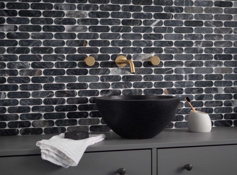Bluestone Marble Polished Pill Mosaic