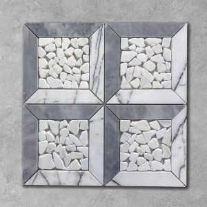 Calacatta Lilac and Bluestone Marble Window Mosaic