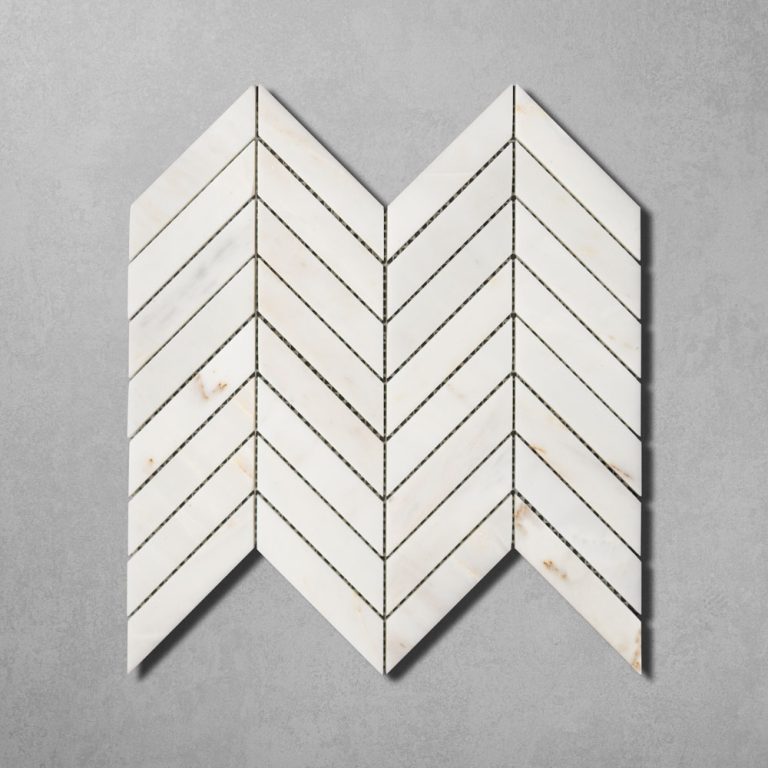 Calacatta Amber Marble Chevron Mosaic
