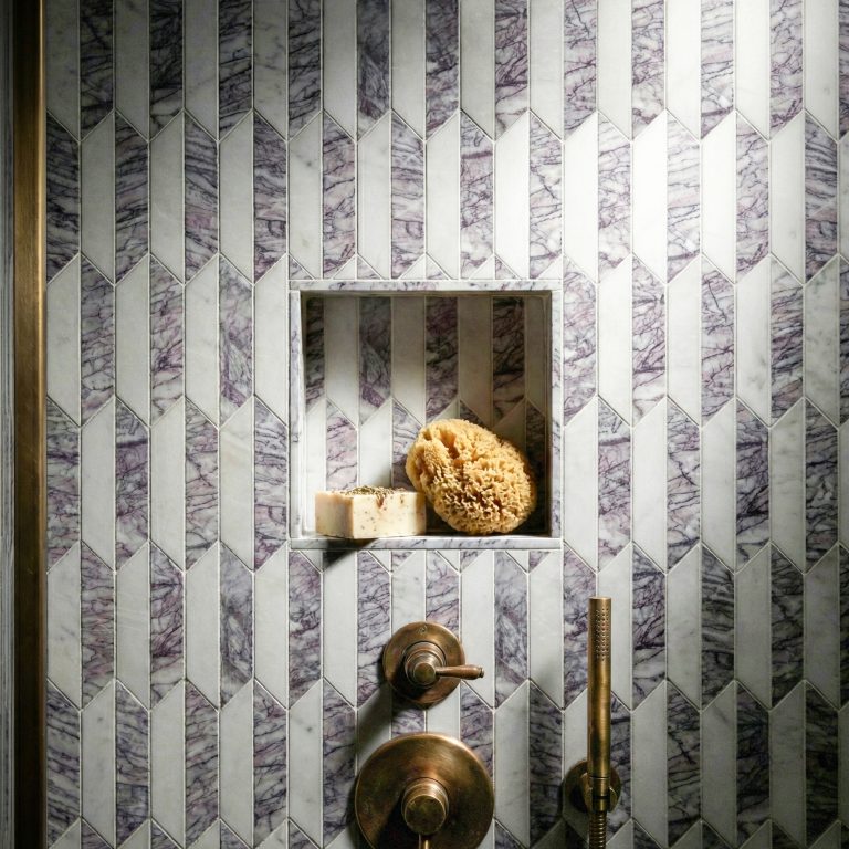 Calacatta Viola Marble Picket Mosaic