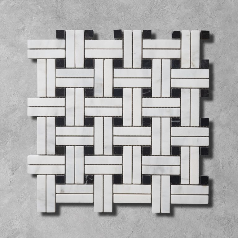 Calacatta Basket Weave Marble Mosaic