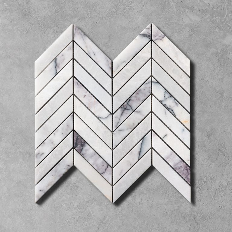Calacatta Viola Chevron Marble Mosaic