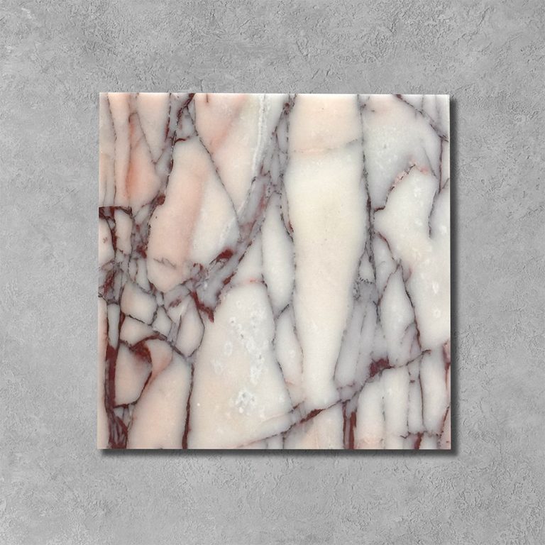Arabescato Viola Rosa Checker Marble Tile