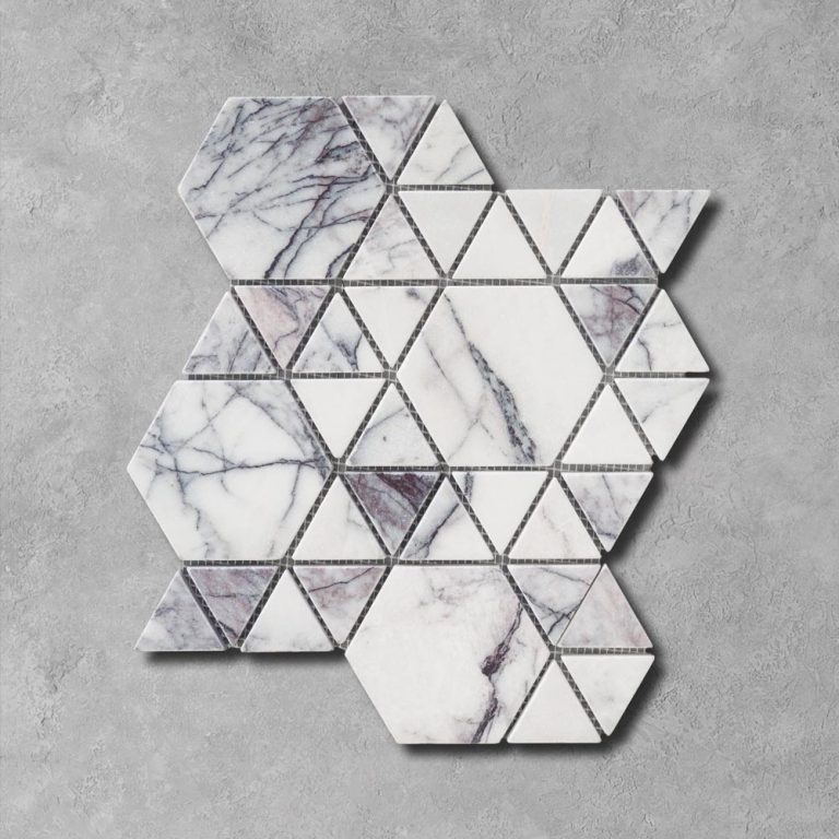 Calacatta Viola Marble Tumbled XL Medallion Mosaic