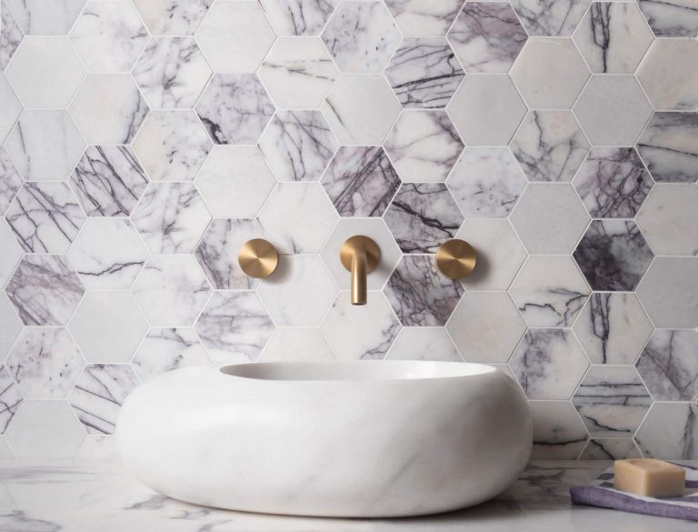 Calacatta Lilac Marble XL Hexagon
