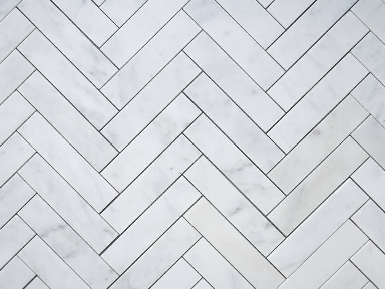 Calacatta Honed Fine Grein Marble Large Herringbone Mosaic