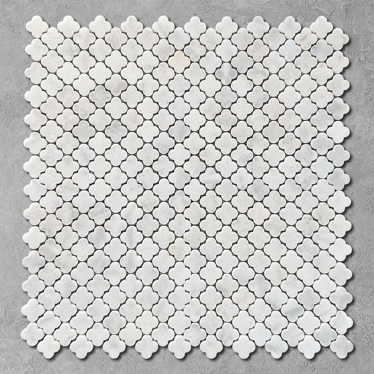 Calacatta White Marble Clover Mosaic