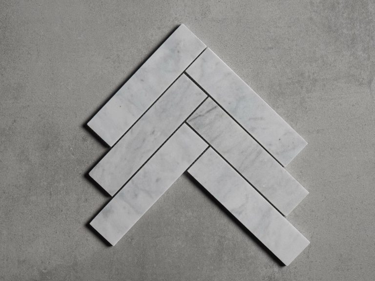 Carrara Marble Large Herringbone
