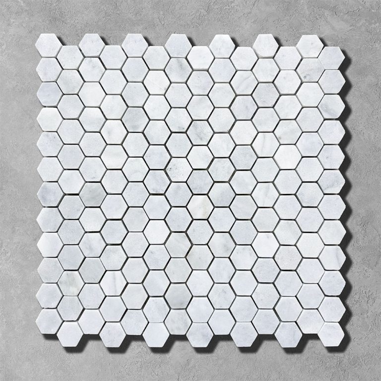 Carrara Penny Hexagon Marble Mosaic