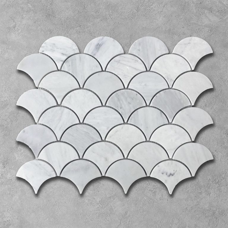 Carrara Marble Scallop Shell Mosaic