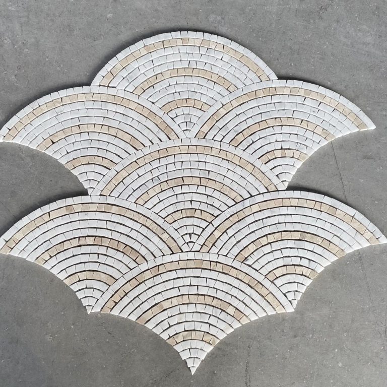 Diana Royale Marble Cracked Stripe Fan Mosaic