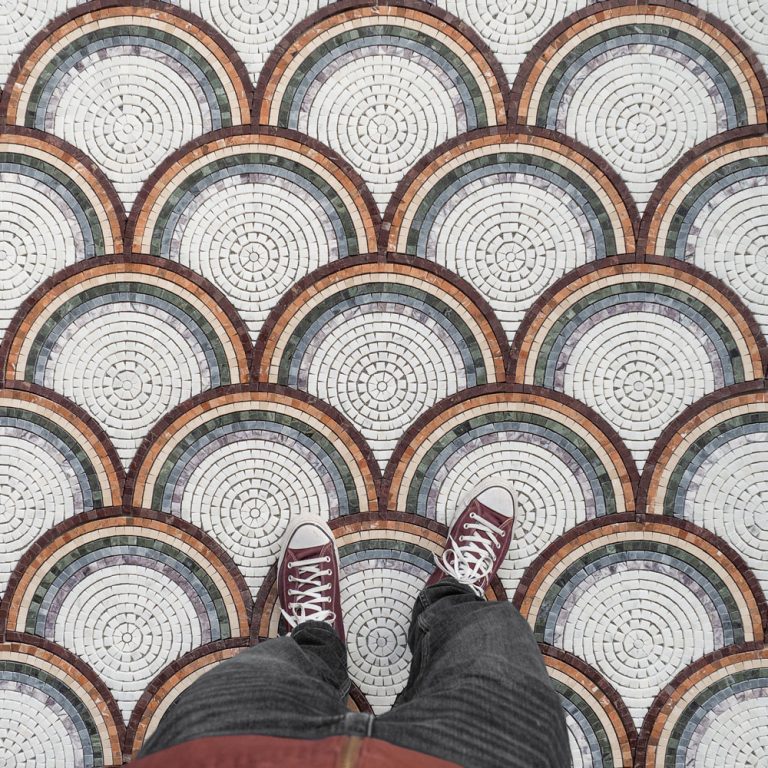 Rainbow Fan Marble Mosaic