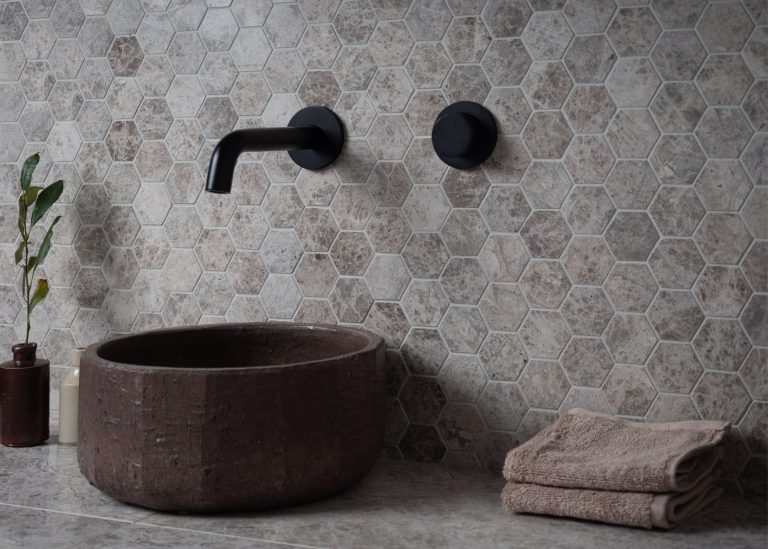 Silver Grey Hexagon Mosaic