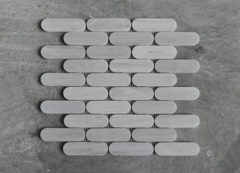 Ice Grey Polished Marble Pill Mosaic