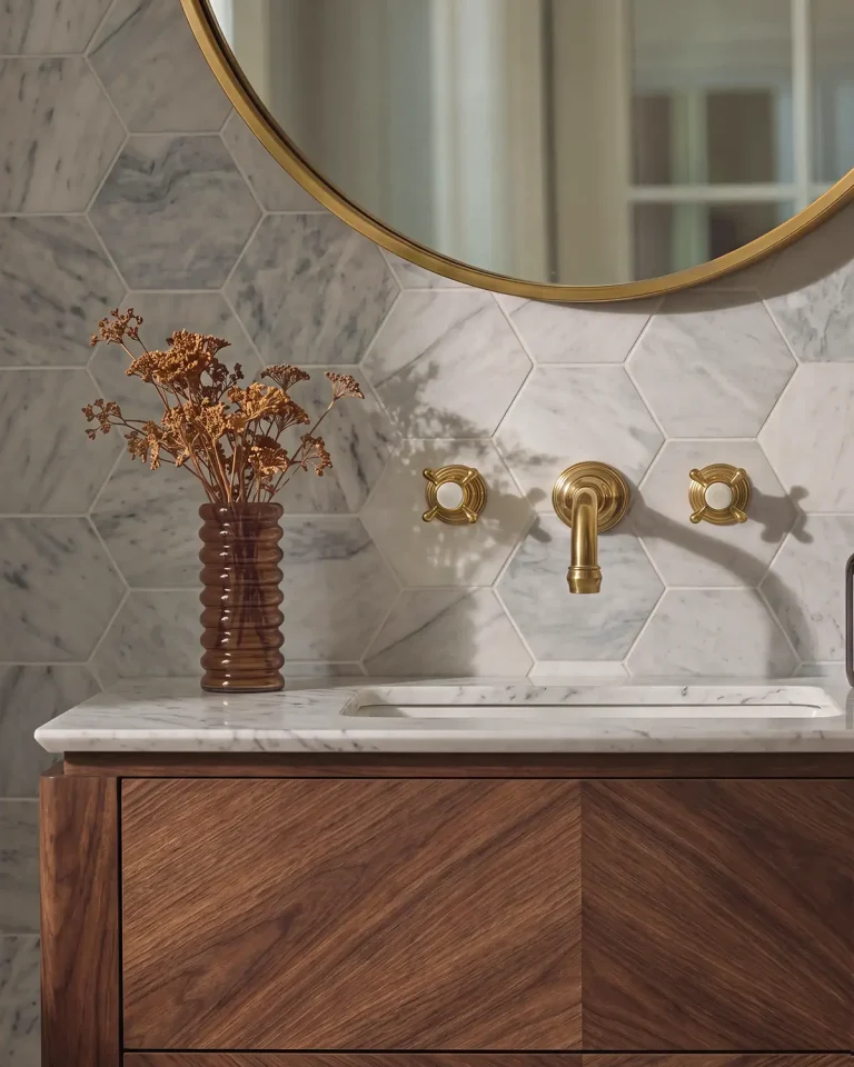 Light Grey Carrara Marble XL Hexagon with subtle natural grey veining
