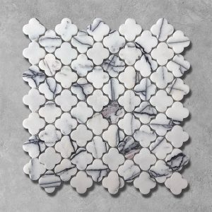 Calacatta Lilac Marble Clover Mosaic Close Up