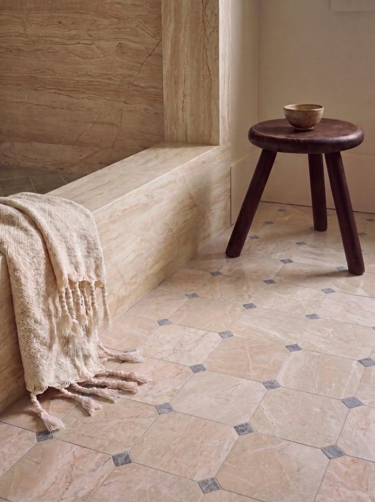 Belgravia and Pietra Celeste Octagon Midi Marble Mosaic