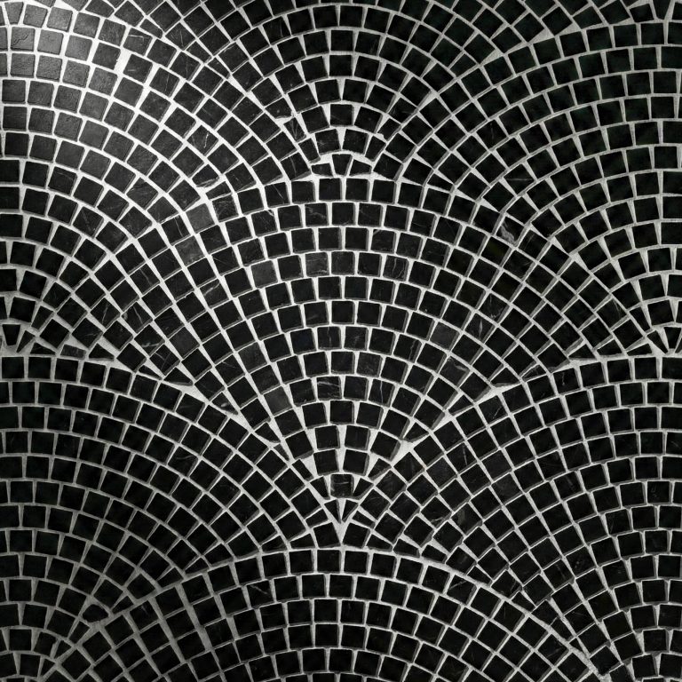 Nero Black Marble Fan Scallop Mosaic