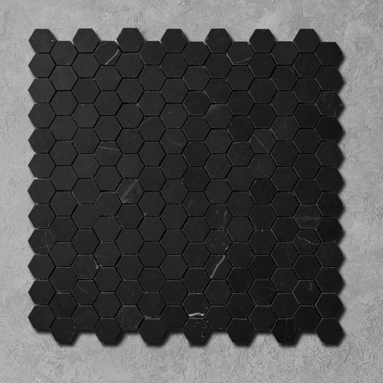Nero Black Marble Penny Hexagon Mosaic